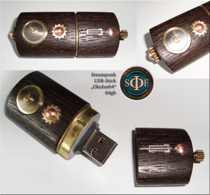 Steampunk USB-Stick "Okulus64", Stehfisch, Steffen Fichtner