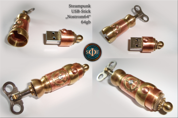 Steampunk USB-Stick "Nostrom64", Stehfisch, Steffen Fichtner